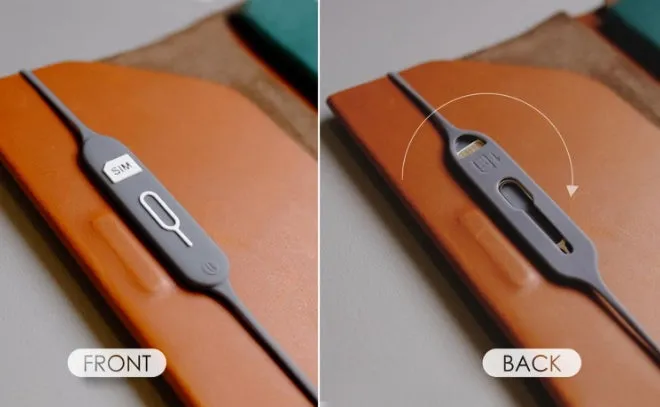 Open-top silicone card holder in green grey colour showing the internal card slot.