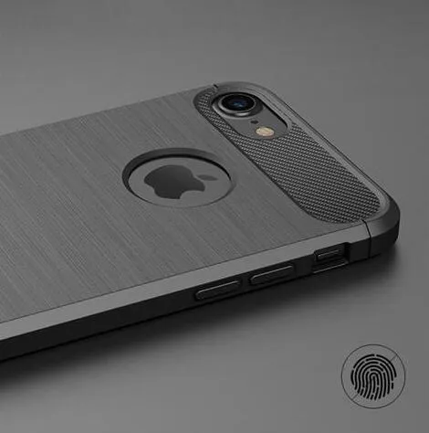 TPU shockproof iPhone case in black showing compatible models from iPhone 6 to XS Max
