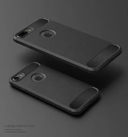 TPU shockproof iPhone case in black showing compatible models from iPhone 6 to XS Max