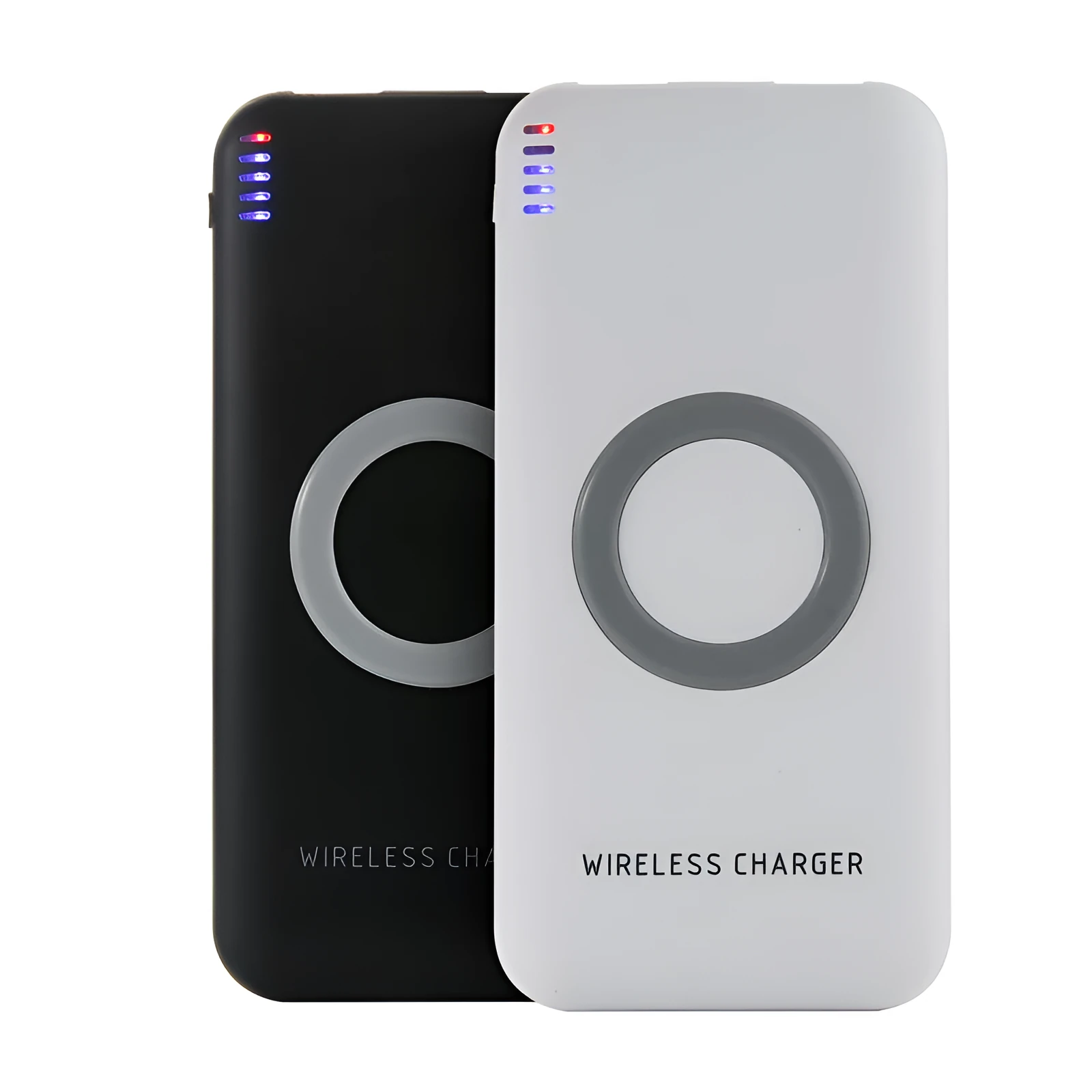 B100 wireless charging mobile power bank in black and white colour options