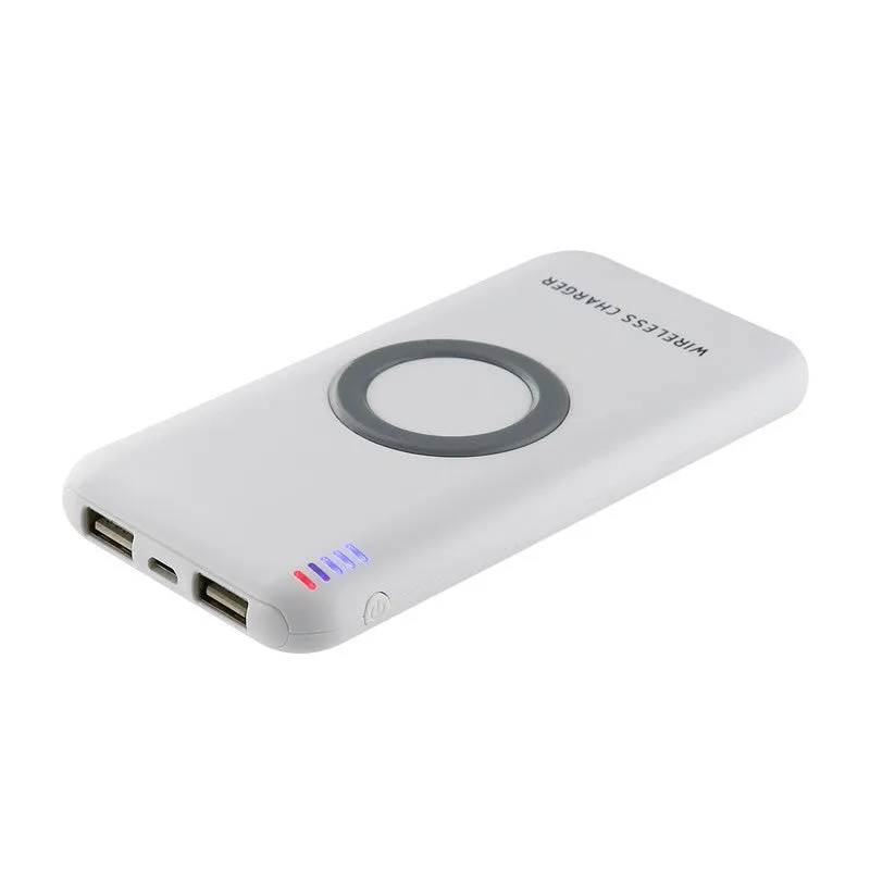 B100 wireless charging mobile power bank in black and white colour options