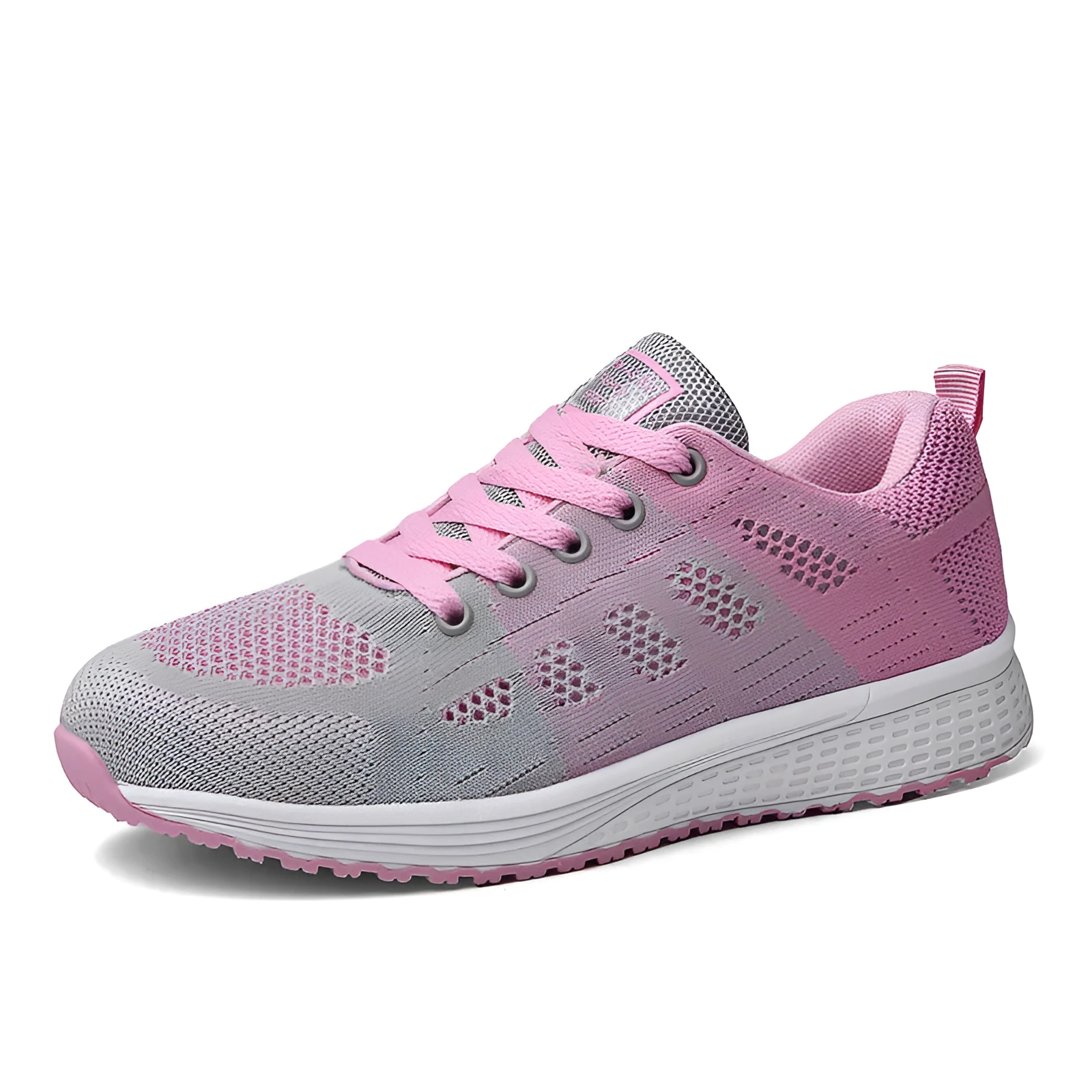 Women's flat casual shoe in white with high-top design and back lacing.