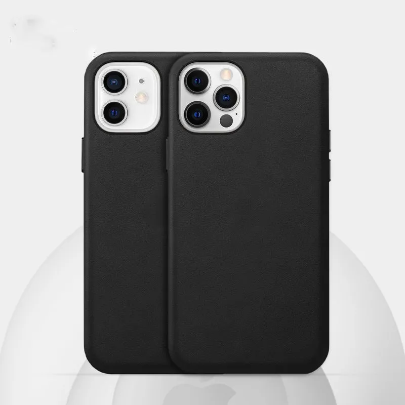 Real cowhide leather iPhone case with magnetic animation feature in multiple colours.