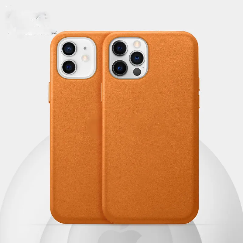Real cowhide leather iPhone case with magnetic animation feature in multiple colours.