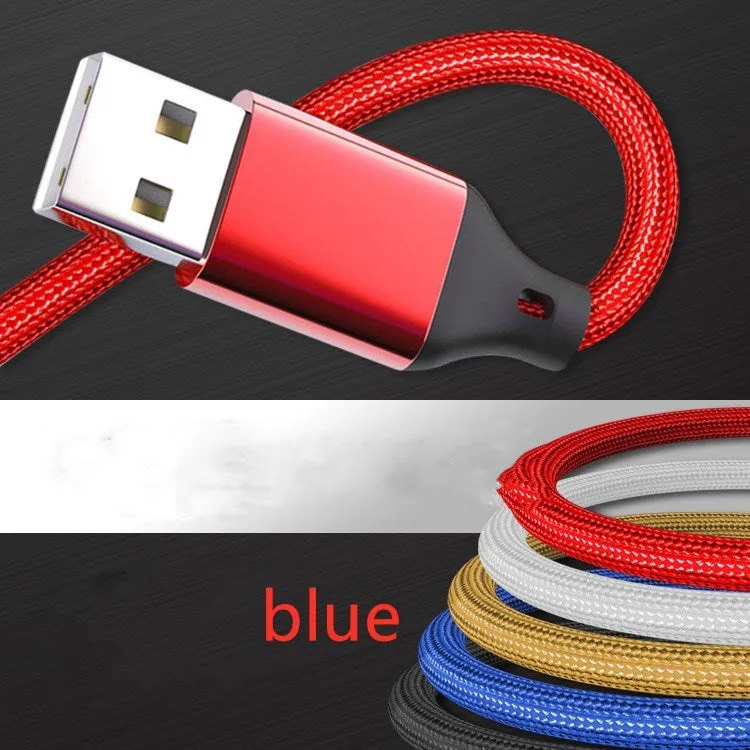 3-in-1 charging cable with TPE and nylon braid, 1.2 metre length, multiple colour options