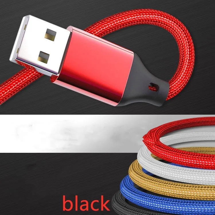 3-in-1 charging cable with TPE and nylon braid, 1.2 metre length, multiple colour options