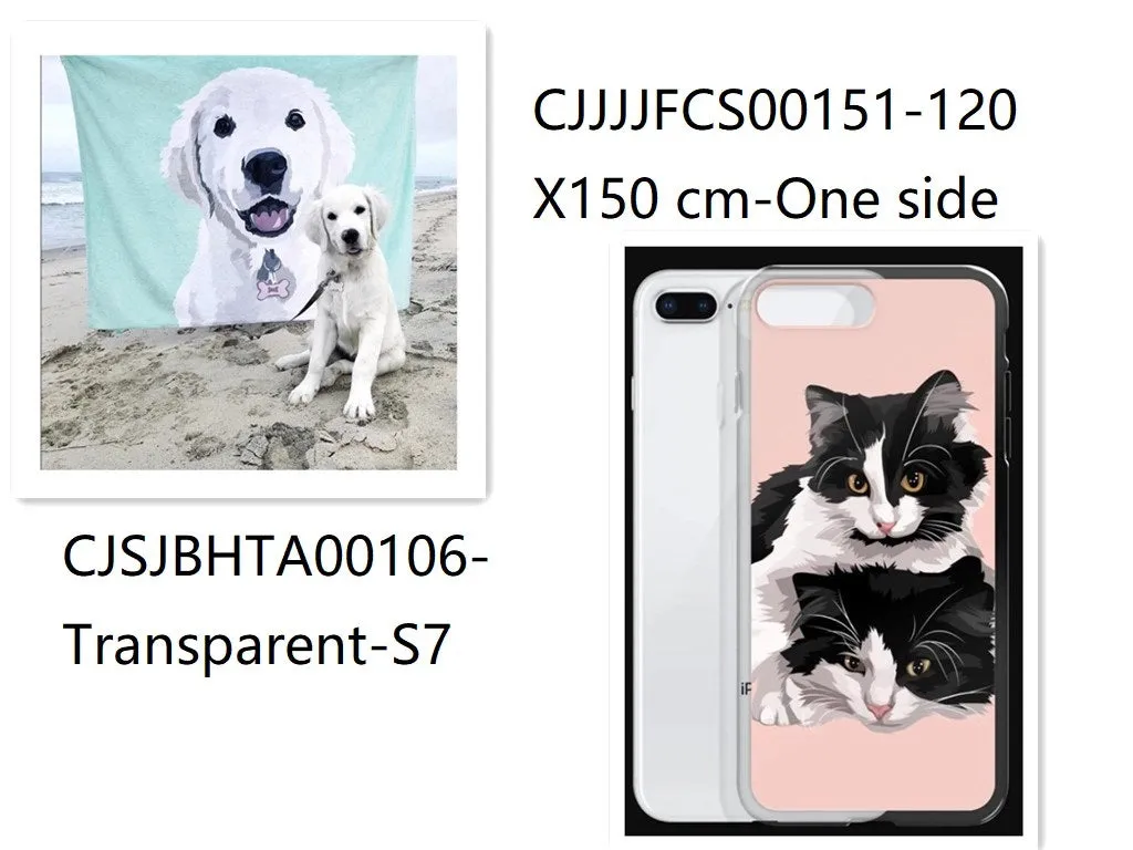Custom designed flannel blanket and transparent TPU phone case bundle with size options.