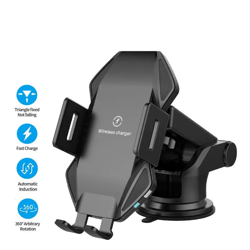 T3 car wireless charger in matte black with touch-sensitive surface and Type-C connection