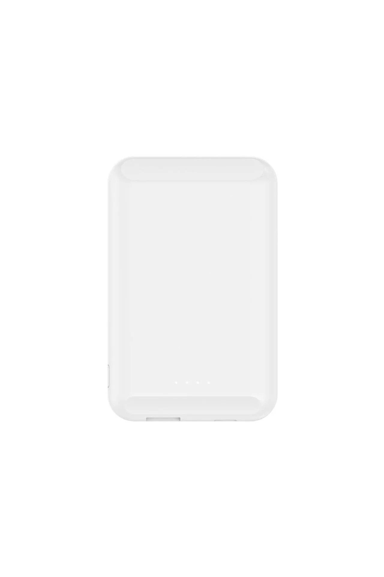 Son magnetic wireless power bank in black, blue, green, pink, or white, showing compact 85mm x 55mm size.