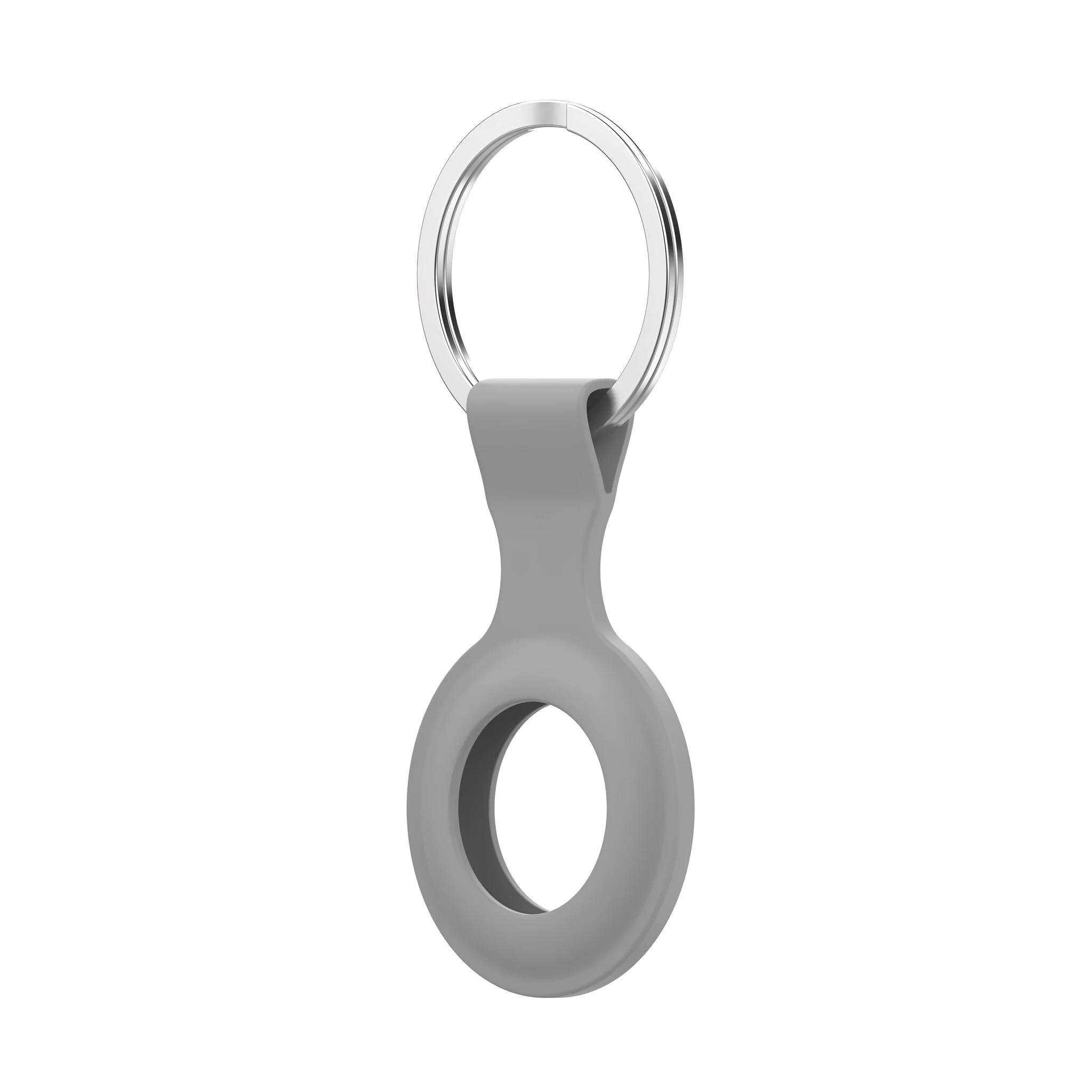 Silicone protective sleeve case for Apple AirTag tracker shown in multiple colour options.