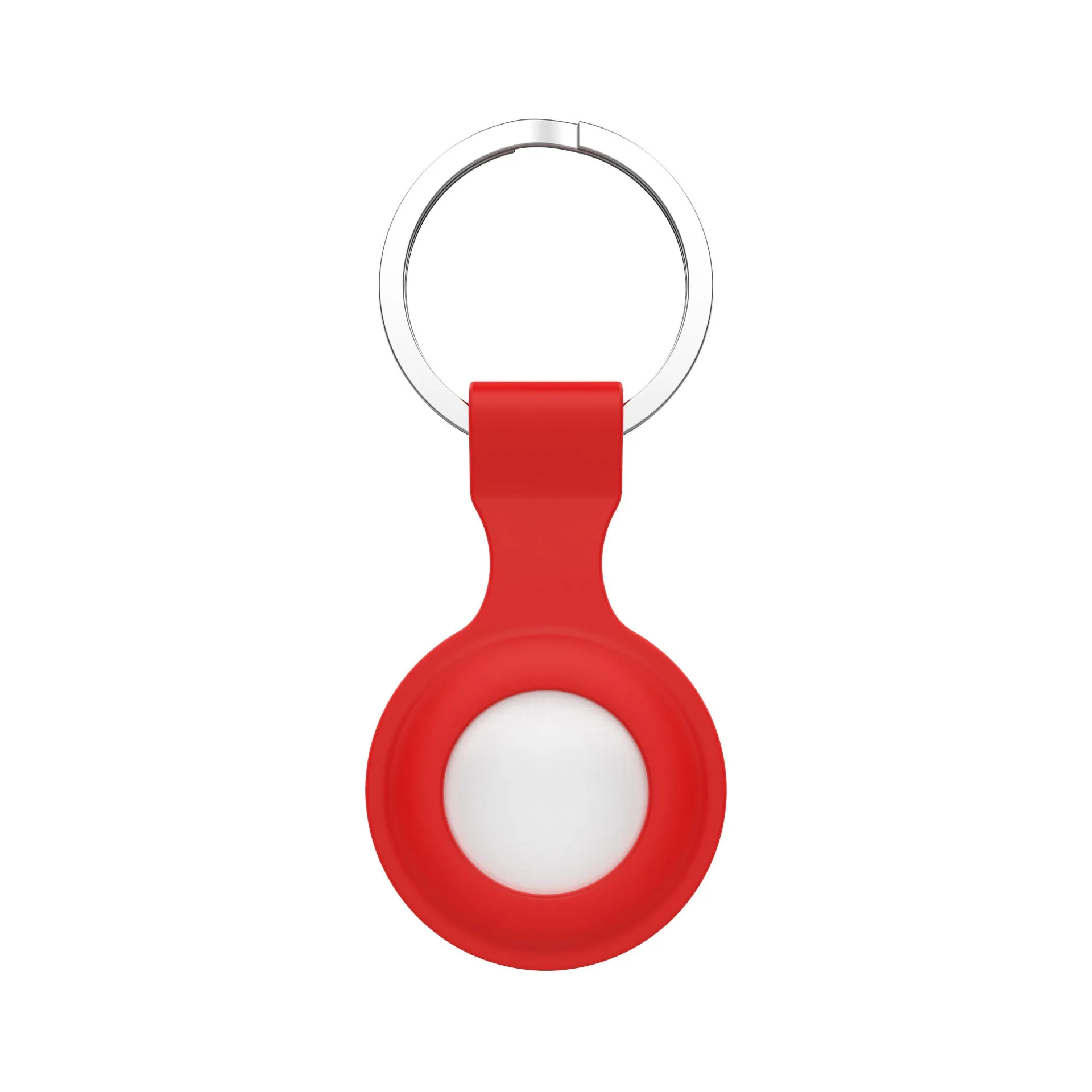 Silicone protective sleeve case for Apple AirTag tracker shown in multiple colour options.