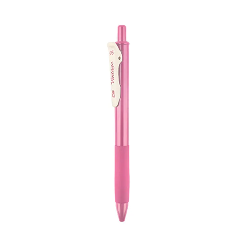 Set of 60 retro colour gel pens with 0.5mm tips displayed in assorted colours including bamboo charcoal grey and burgundy red.