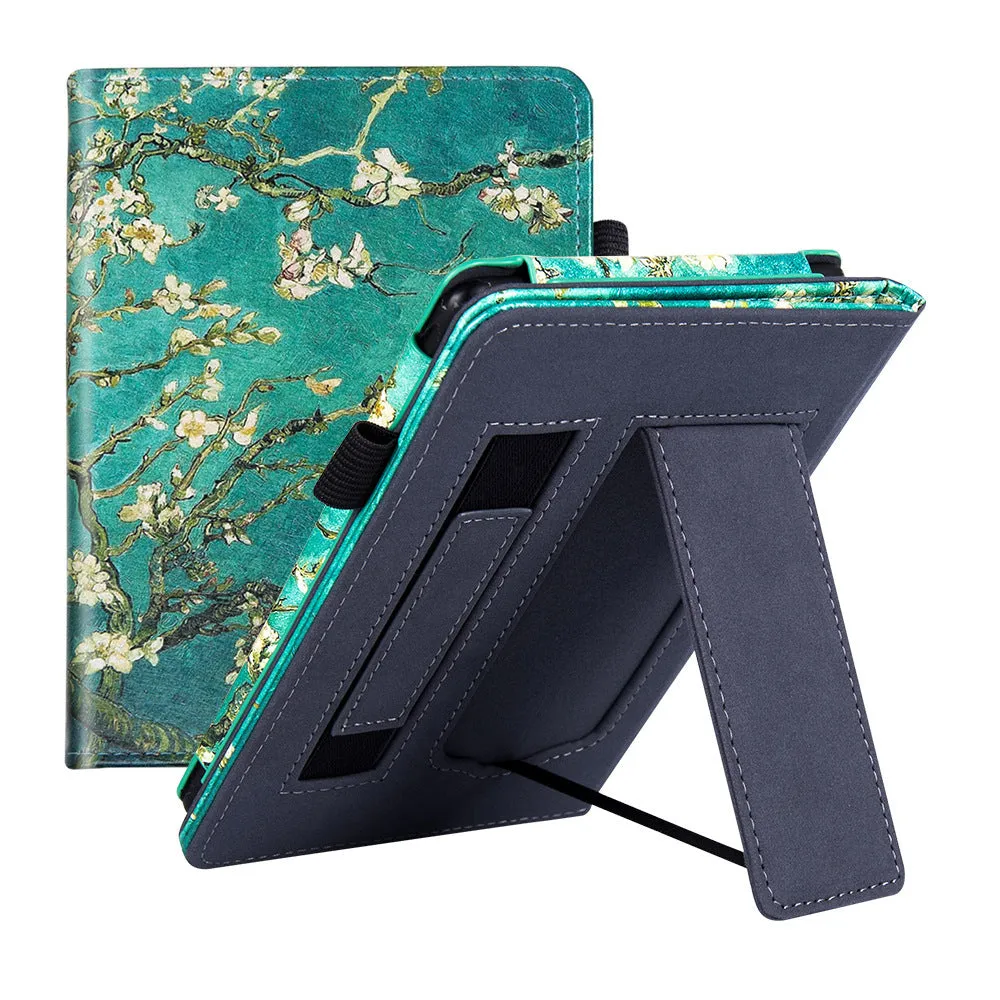 Kindle Paperwhite 11 leather case with integrated wrist strap shown in a selected colour option.
