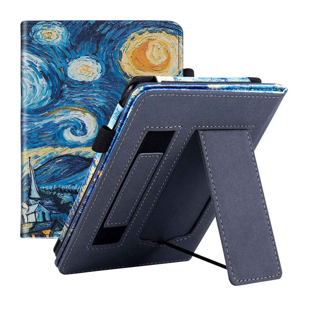 Kindle Paperwhite 11 leather case with integrated wrist strap shown in a selected colour option.