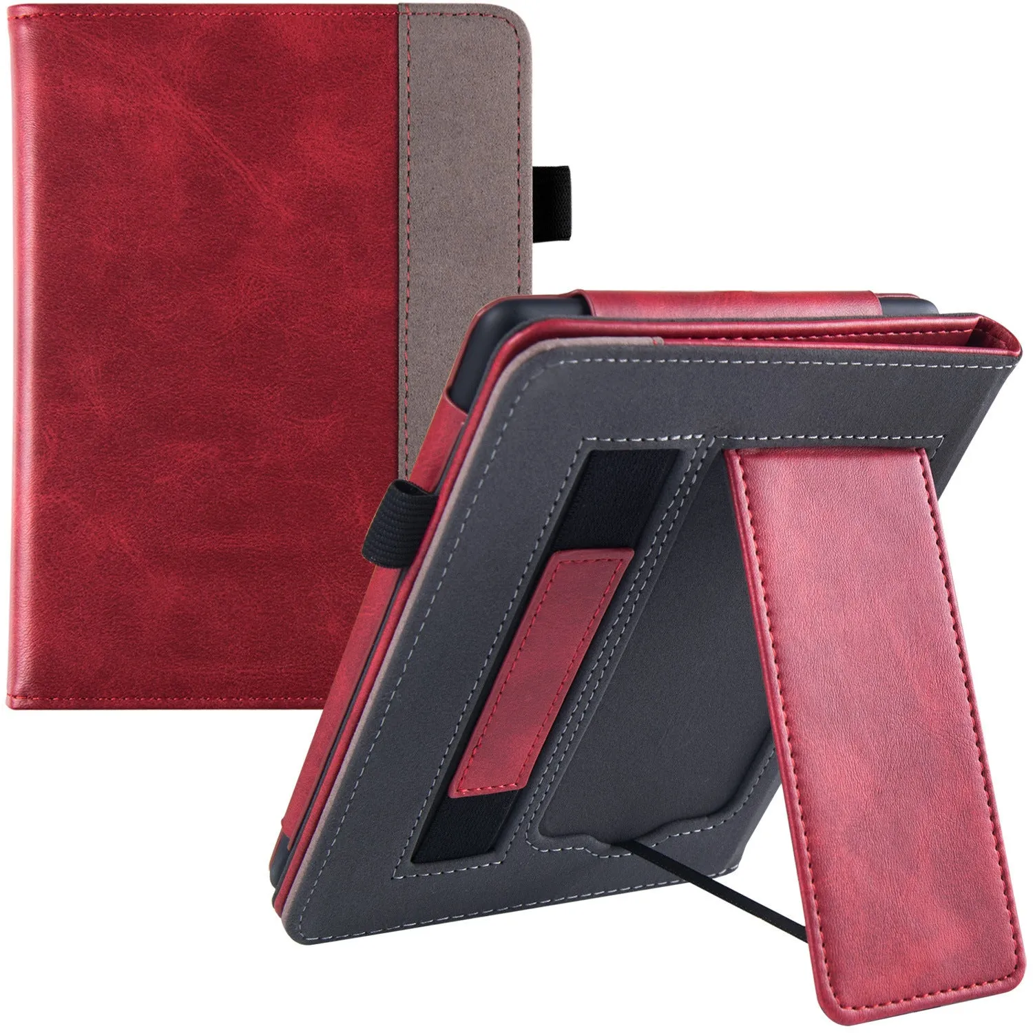 Kindle Paperwhite 11 leather case with integrated wrist strap shown in a selected colour option.