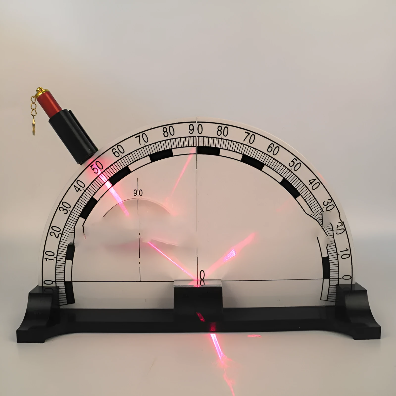 Optics physics teaching instrument with iron plate base and laser pen for classroom demonstrations