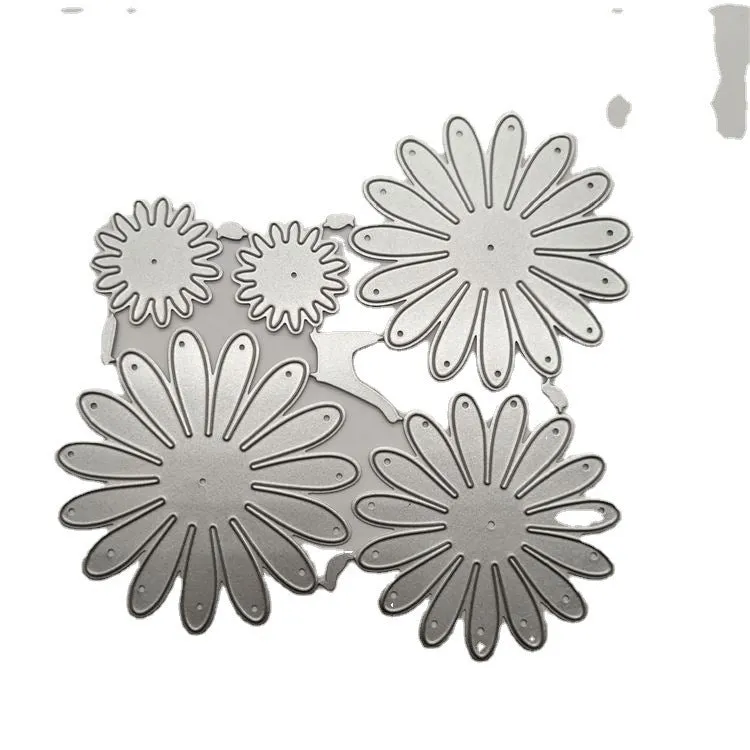 Silver high carbon steel cutting knife mold with flower etching pattern for cake decorating