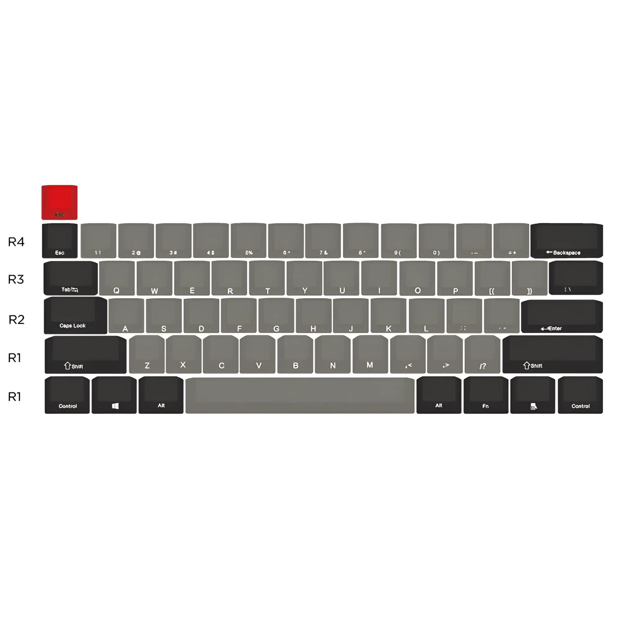 PBT side engraved Dolch transparent mechanical keyboard keycaps showing side legends