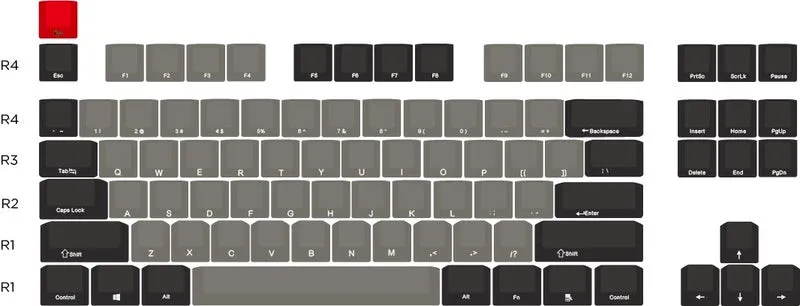 PBT side engraved Dolch transparent mechanical keyboard keycaps showing side legends