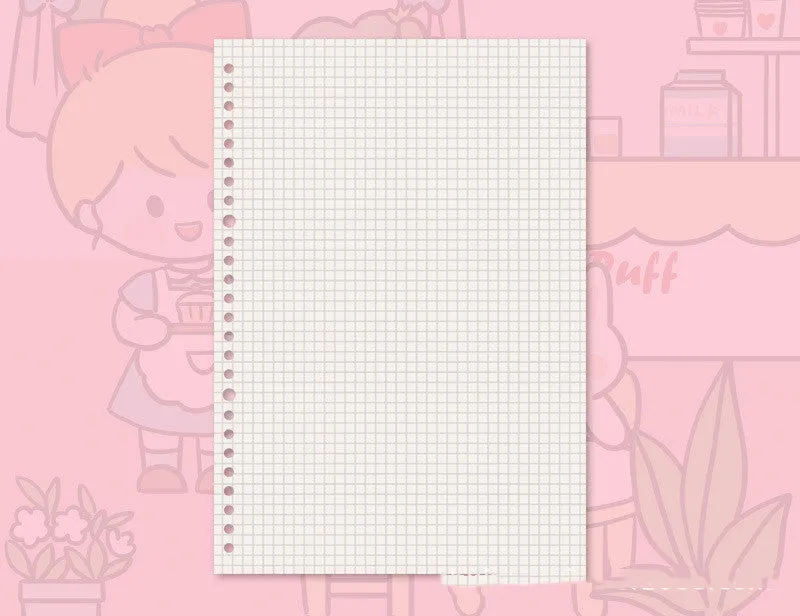 B5 and A5 loose leaf notebook refill paper with grid, Cornell, and lined ruling options