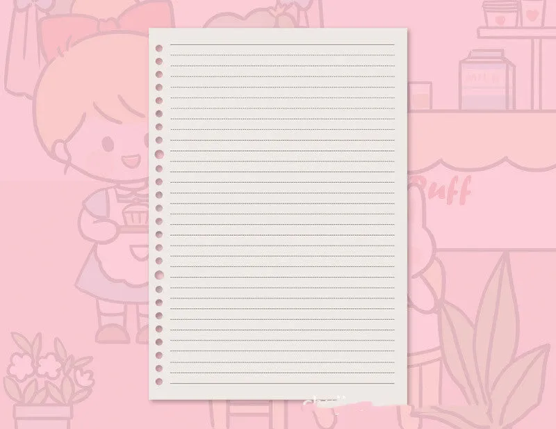 B5 and A5 loose leaf notebook refill paper with grid, Cornell, and lined ruling options