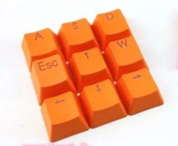 12 metallic red PBT double-shot injection moulded keycaps with translucent legends for backlit mechanical keyboards