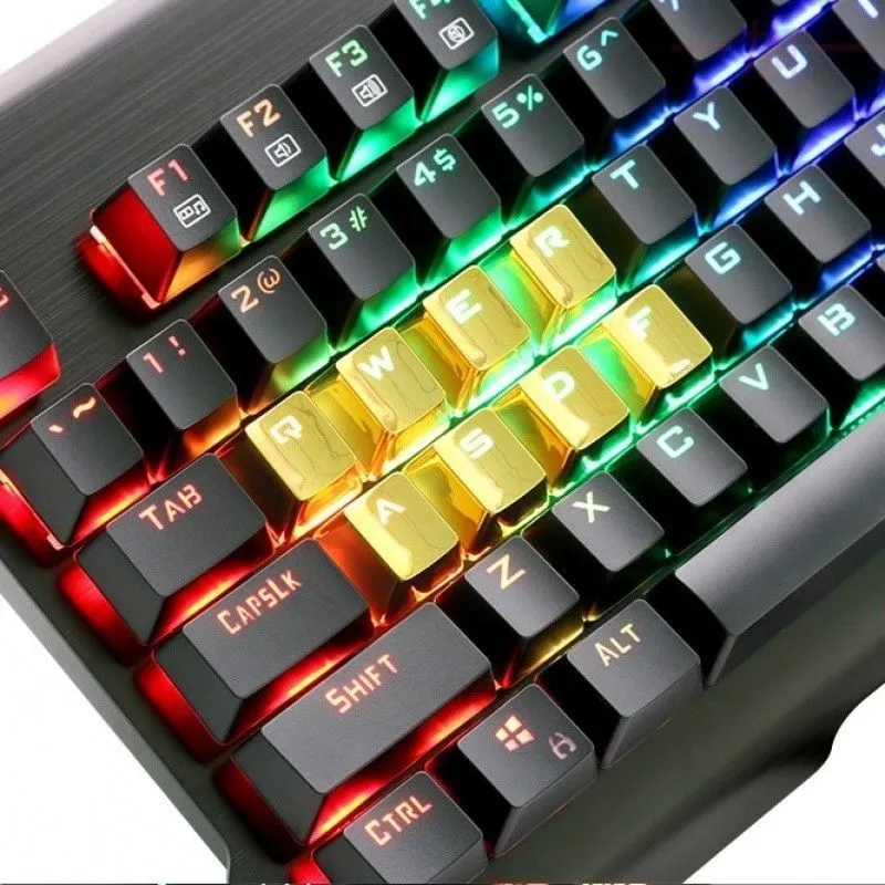 12 metallic red PBT double-shot injection moulded keycaps with translucent legends for backlit mechanical keyboards