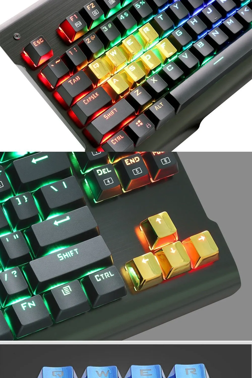 12 metallic red PBT double-shot injection moulded keycaps with translucent legends for backlit mechanical keyboards