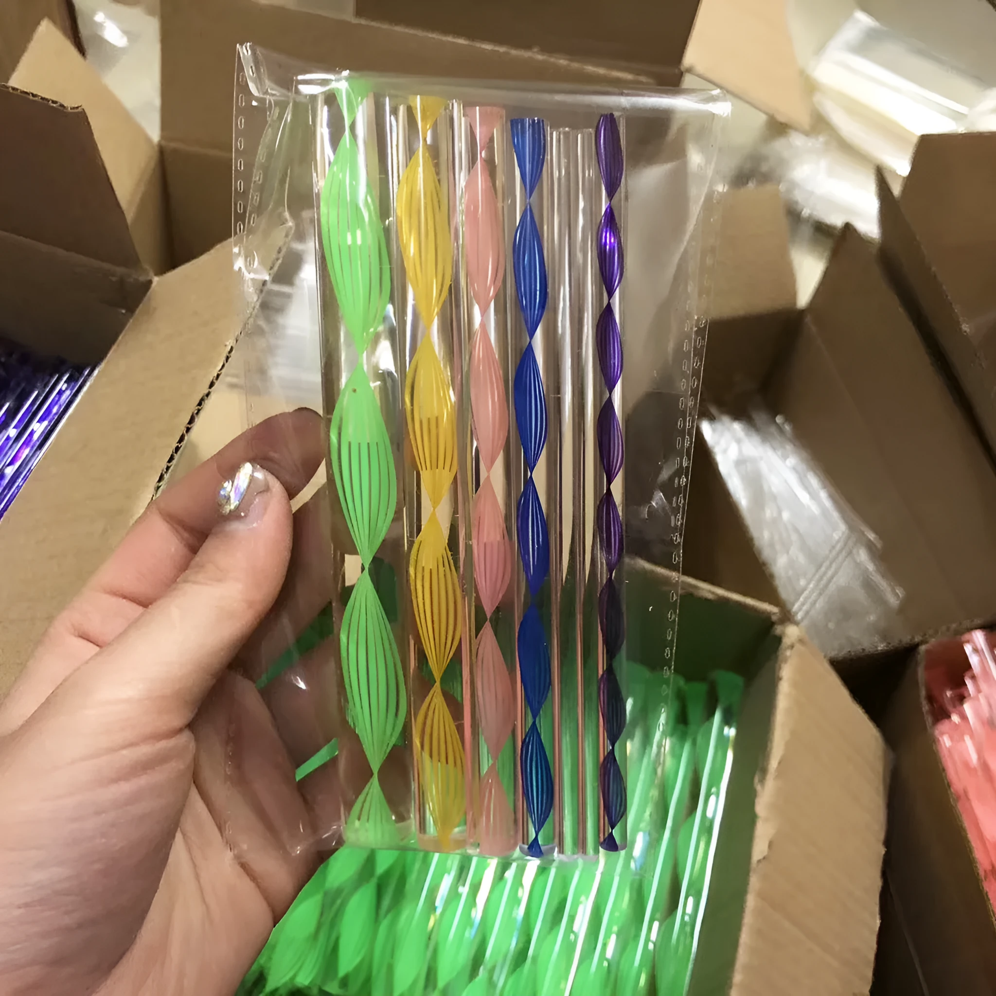 Pottery tool set with acrylic, stainless steel, and plastic tools packed in a blue pen bag.