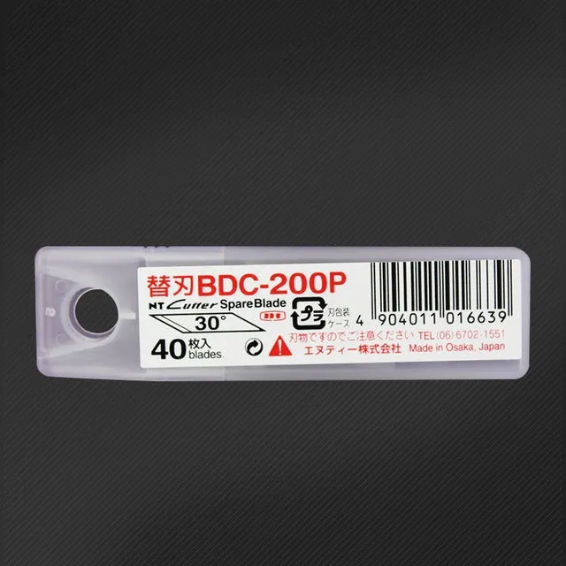 NT Cutter BDC-200P 30-degree and BDA-200P 45-degree replacement blade packs with 40 blades each