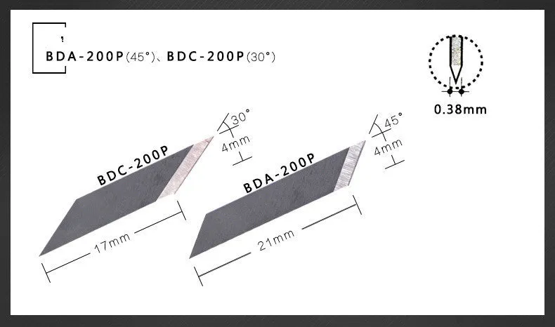 NT Cutter BDC-200P 30-degree and BDA-200P 45-degree replacement blade packs with 40 blades each