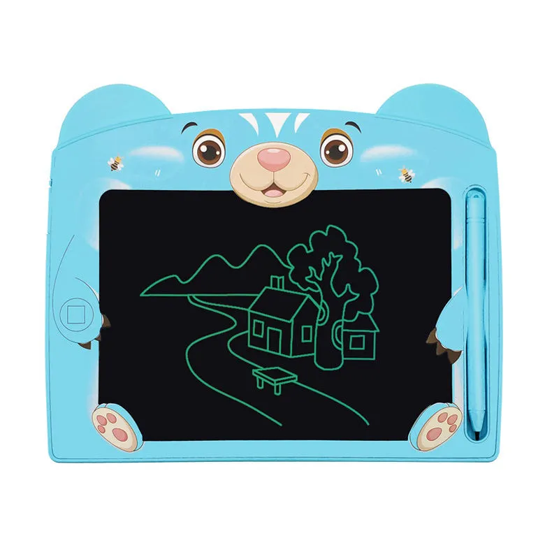 Cute bear cartoon LCD drawing tablet for children in blue or pink colour