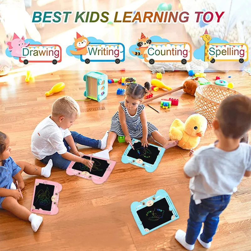Cute bear cartoon LCD drawing tablet for children in blue or pink colour