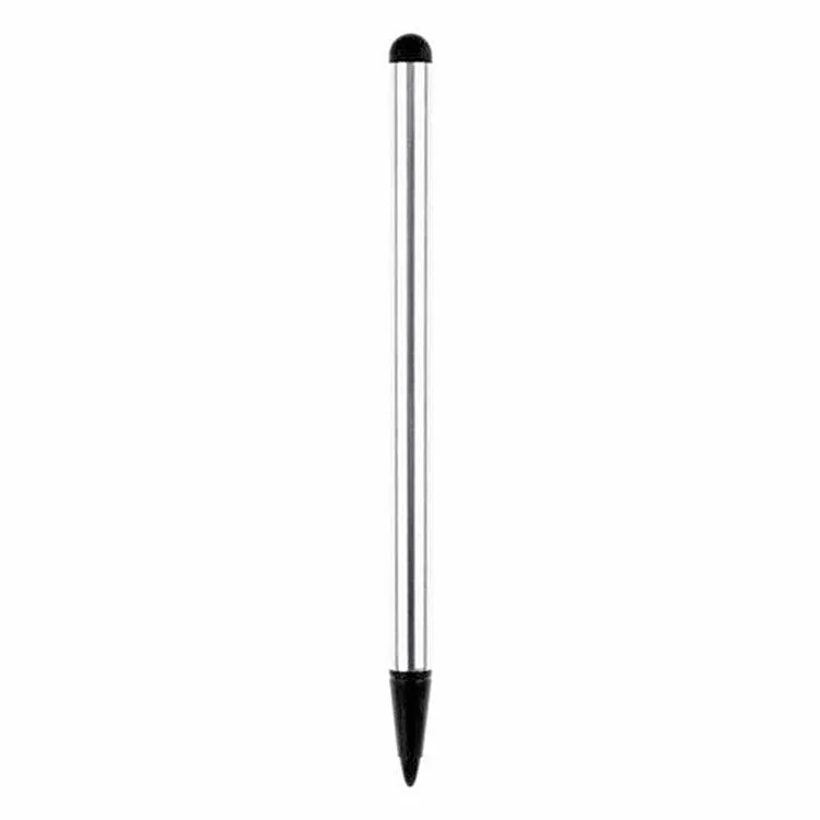 Silver, black, and red dual-tip touch screen pen for mobile phones measuring 12cm long