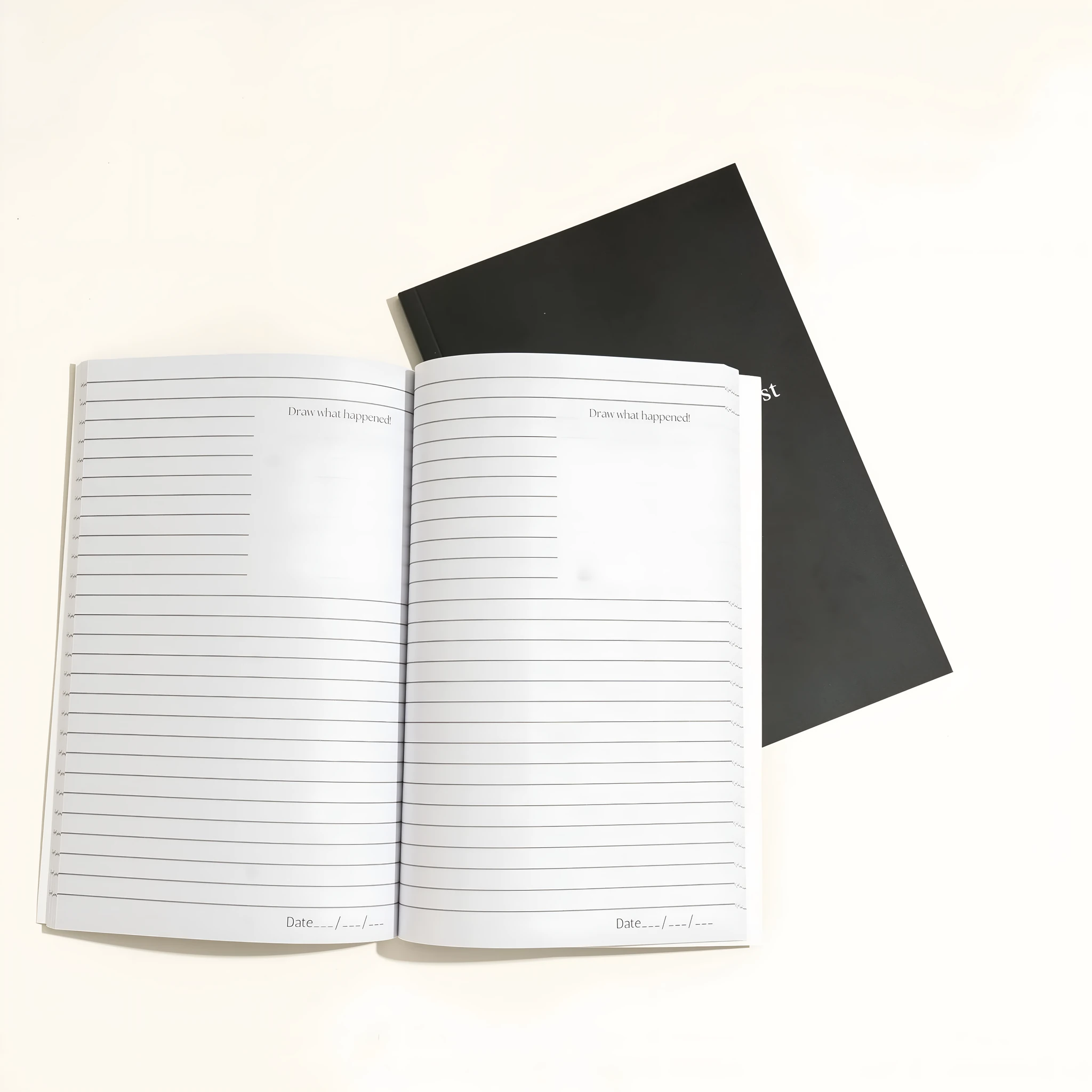 Black hardcover dream journal notebook with business simplicity style for dream recording
