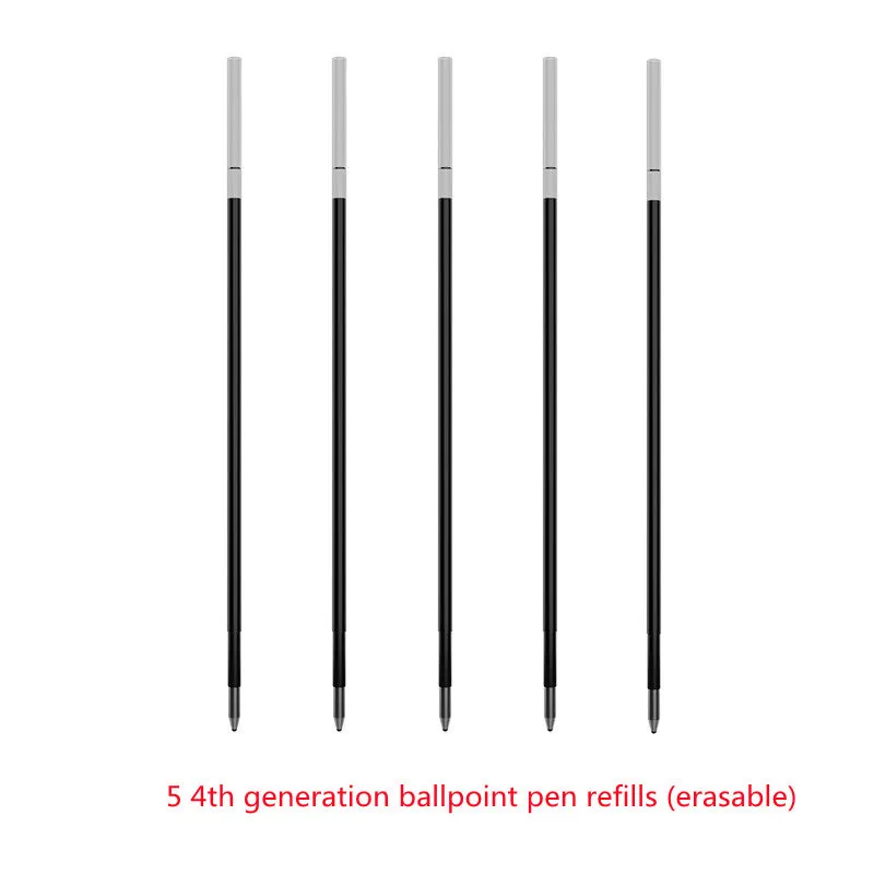Loose leaf 6-hole refill paper pad with 64 sheets and a set of metal ballpoint, pencil, and plastic pen refills.