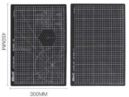 A3 self-healing cutting mat with centimetre measurement grid in green, black or grey