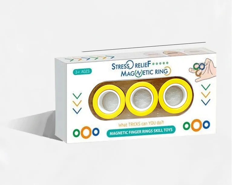 Magnetic finger rotating fidget ring in selected colour, showing external diameter of 3.2cm