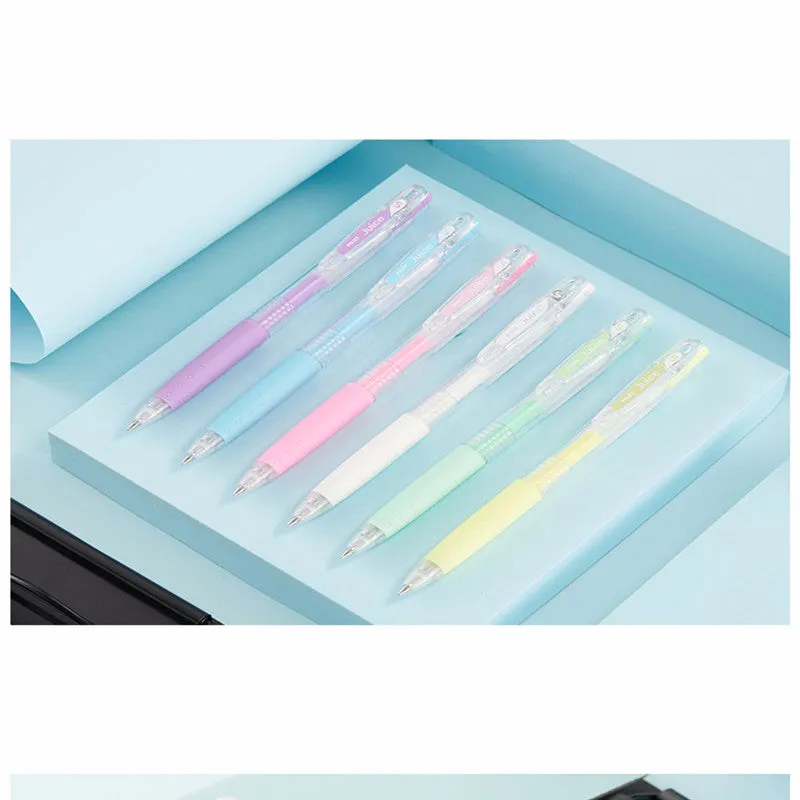 Baiguole 0.5mm gel pen in metallic gold, silver, blue, red, pink, and green colours, length 143mm.