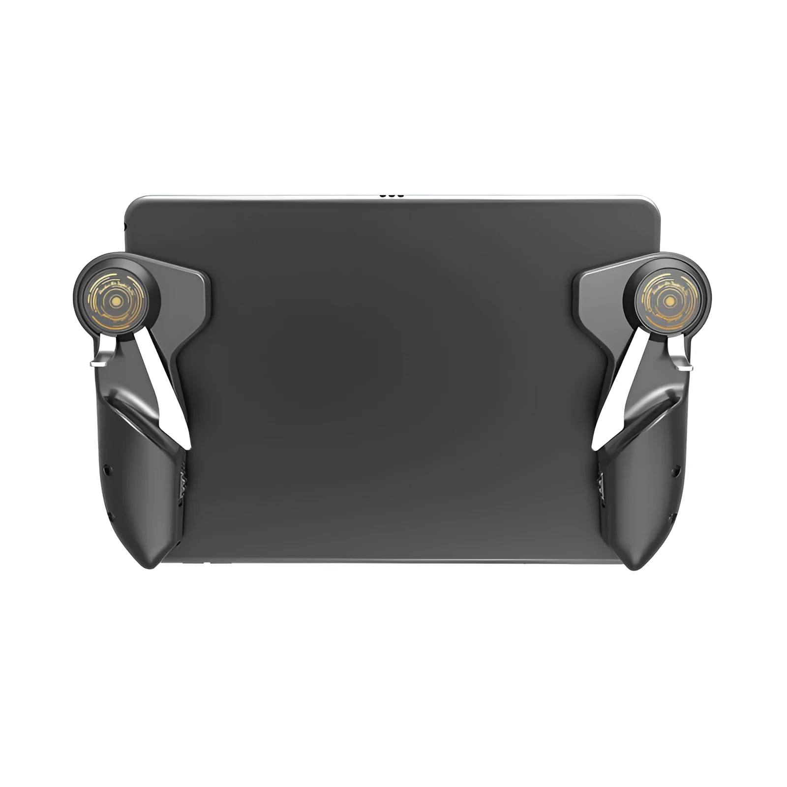 Black PUBG six finger gaming trigger controller for iPad with adjustable conductive silicone buttons