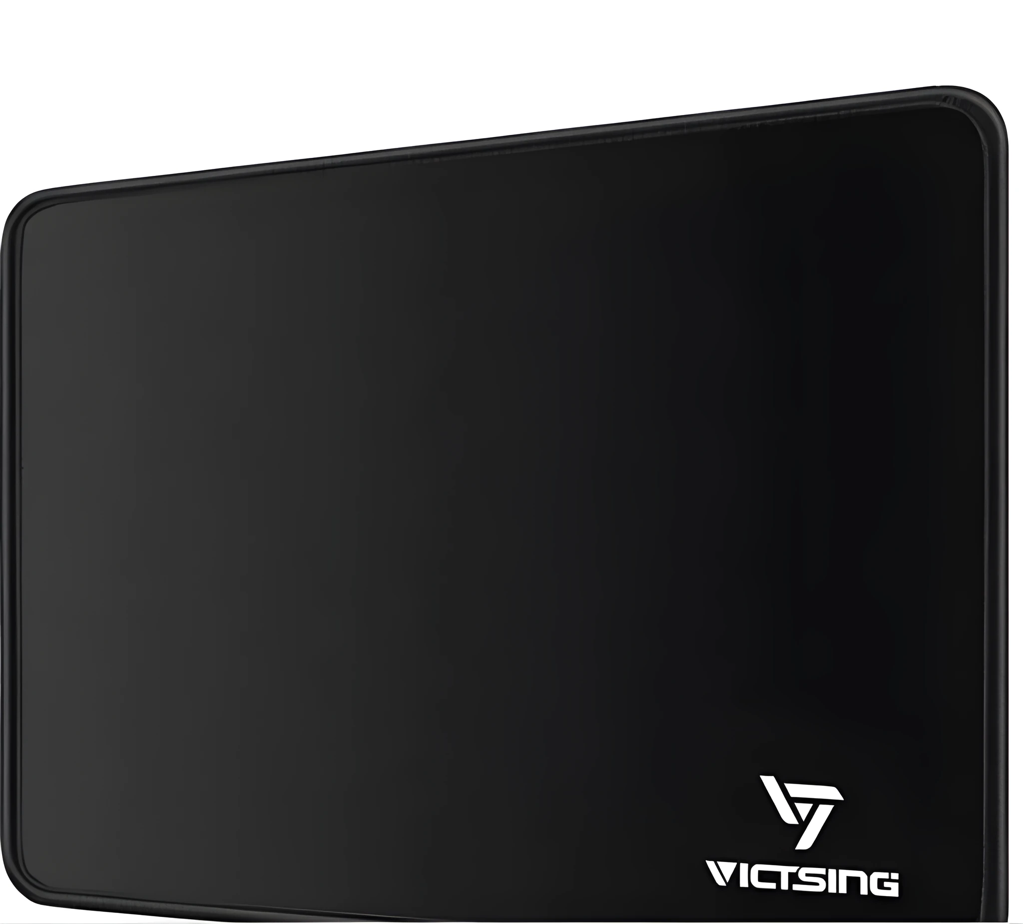 Black thickened rubber gaming mouse pad with rough grain textured surface measuring 270mm by 220mm