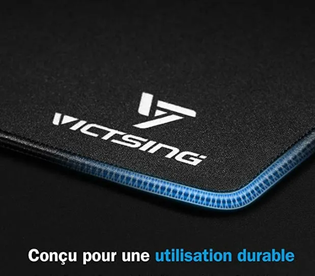 Black thickened rubber gaming mouse pad with rough grain textured surface measuring 270mm by 220mm