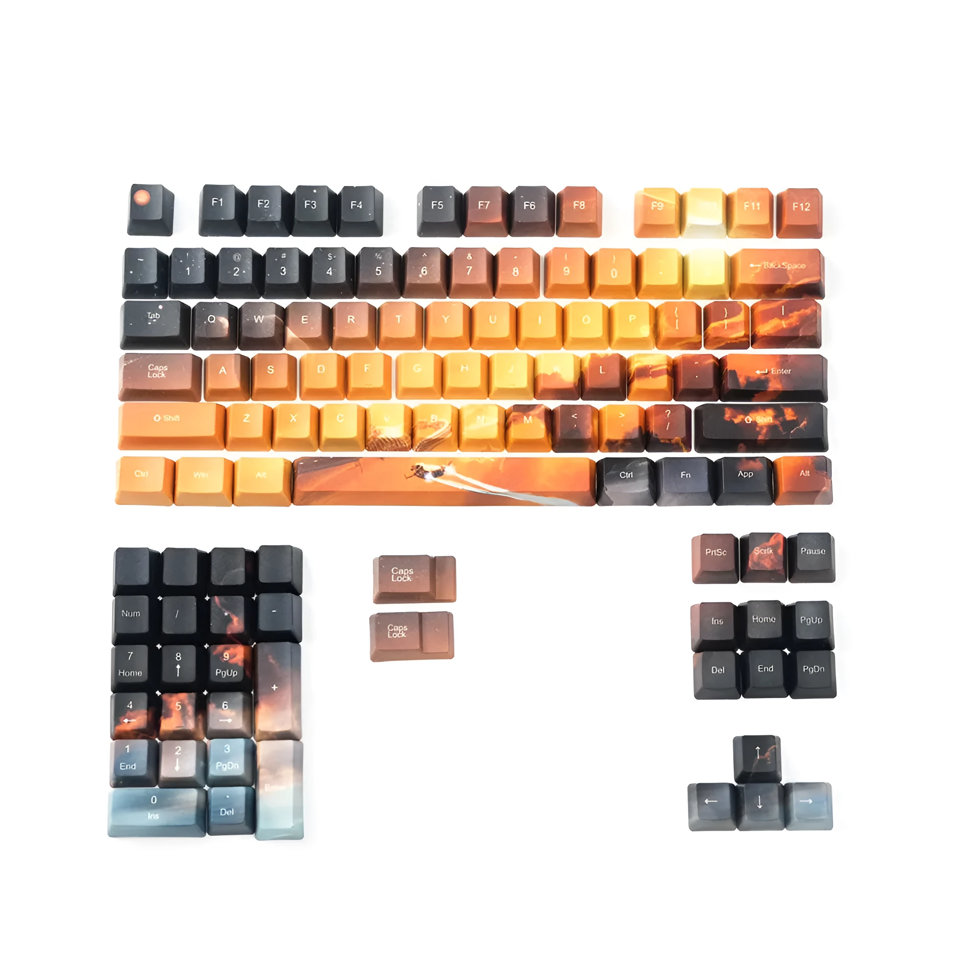 Saturn engraved mechanical keyboard keycaps for Cherry MX switches with 108-key set