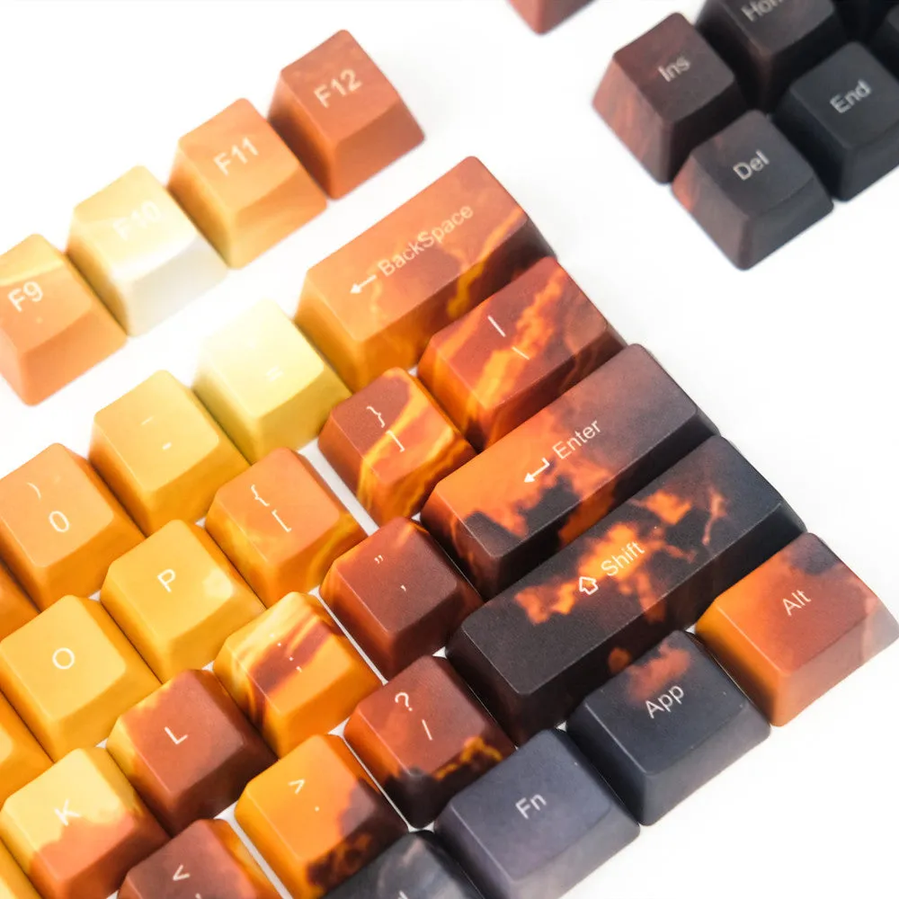 Saturn engraved mechanical keyboard keycaps for Cherry MX switches with 108-key set