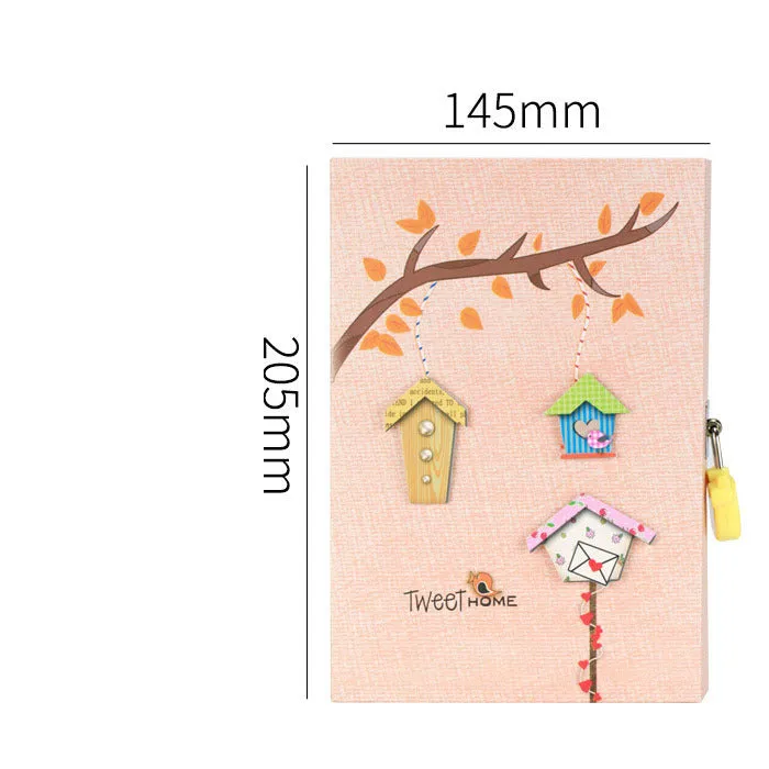 32K code lock diary book notebook gift for children in pink, blue, green, or orange colours