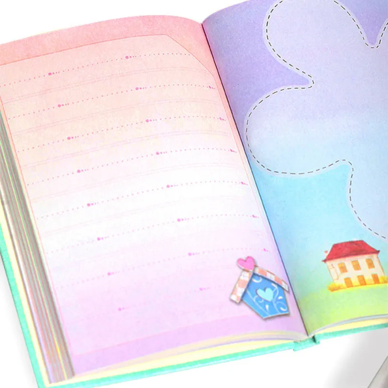 32K code lock diary book notebook gift for children in pink, blue, green, or orange colours