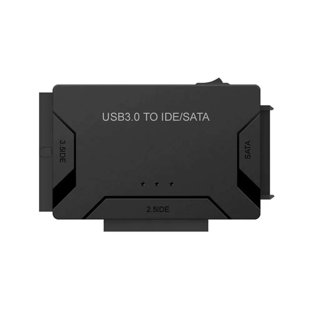 USB 3.0 to IDE and SATA hard drive adapter with cables and power supply for desktop data recovery