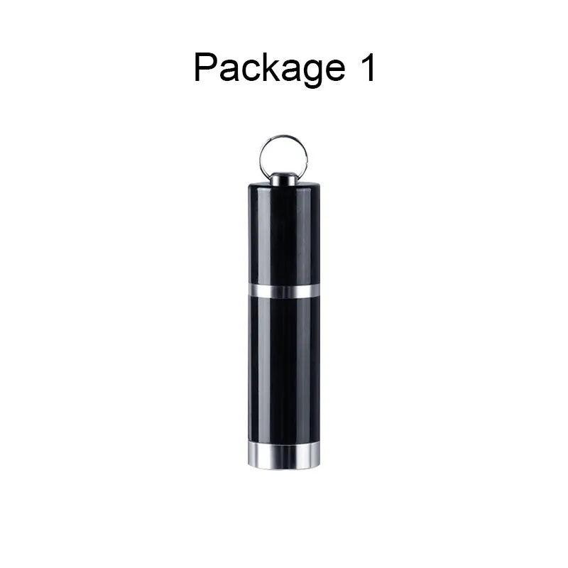 Black metal voice recorder with headset on a table