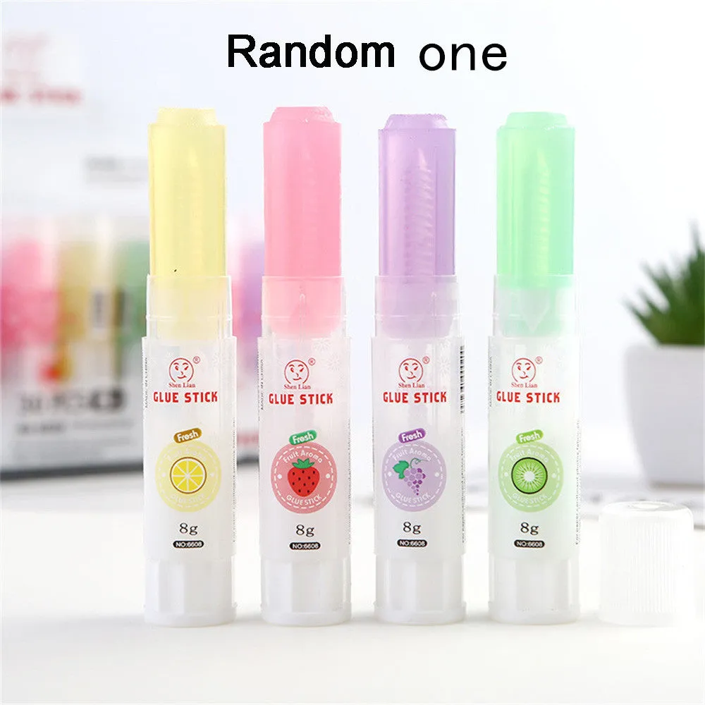 Jelly solid glue with fruit fragrance measuring 8.5cm long in random colours