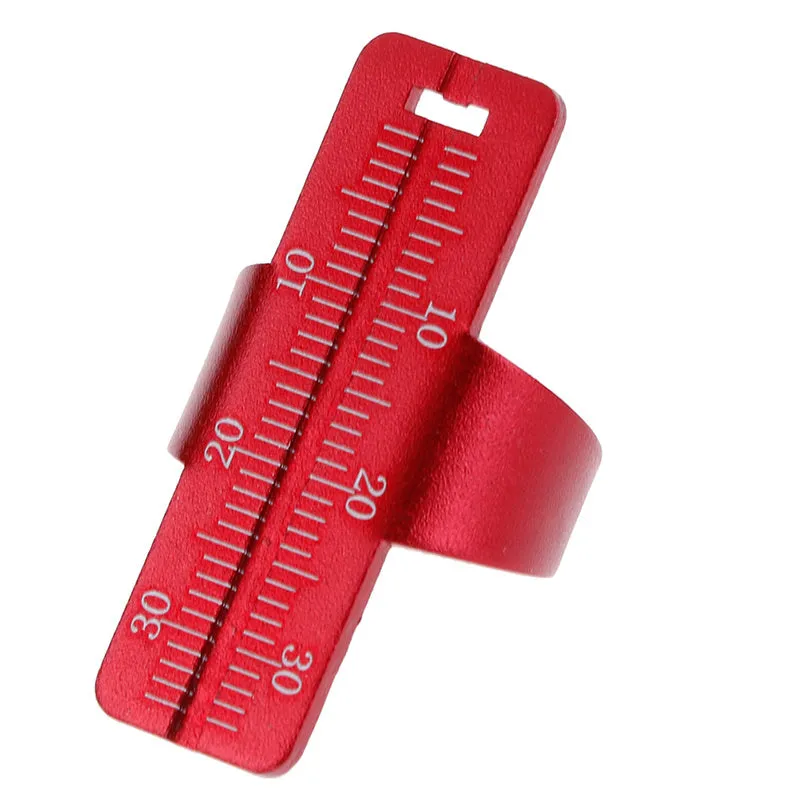 Stainless steel dental root canal ruler with measurement scale in blue, gold, green, purple and red colour options